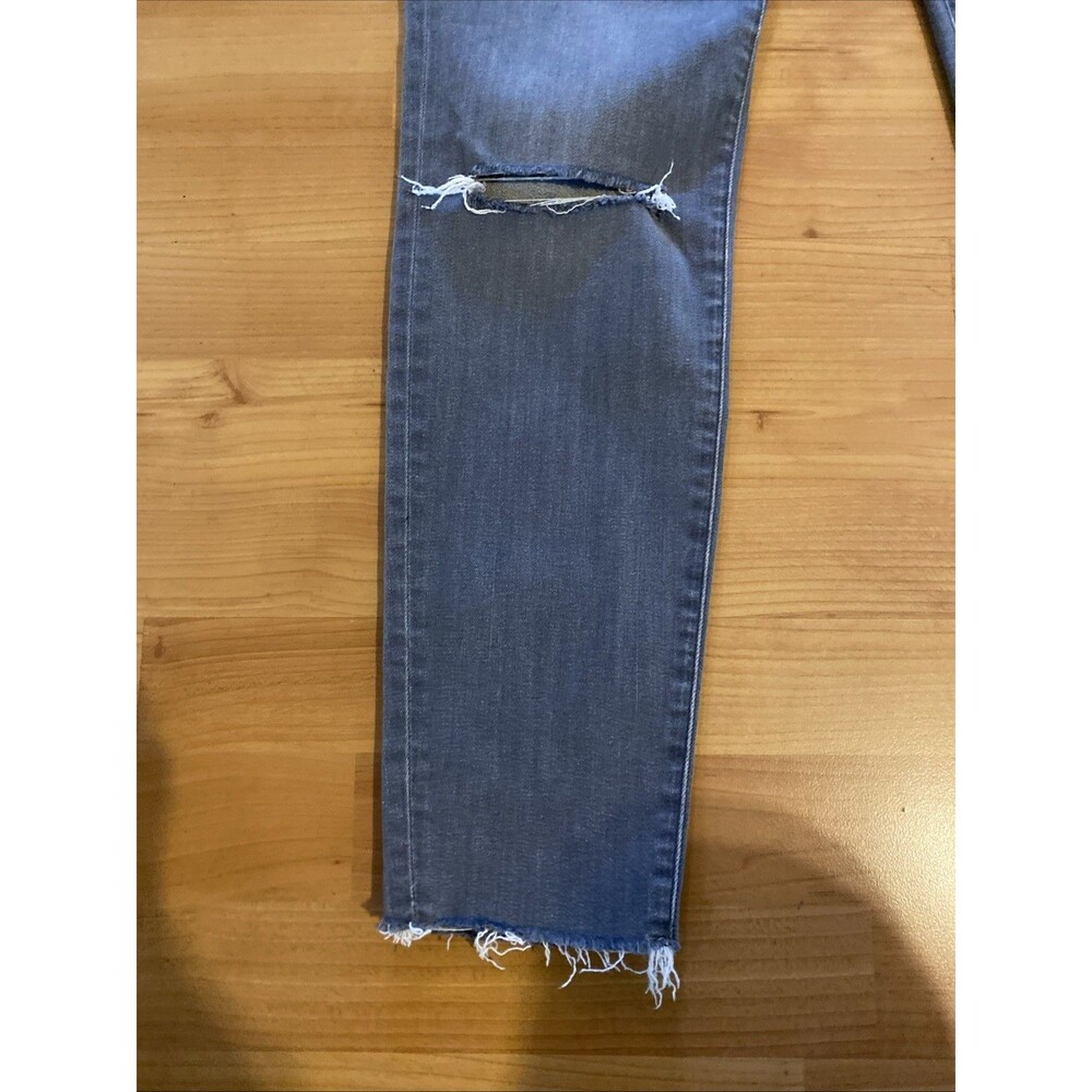 All Saints Jeans Women 32 Gray Washed Grace Slashed Distressed Skinny Denim - Picture 3 of 10